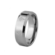 8mm gravado a laser símbolo maçônico sólido carboneto de tungstênio aliança de casamento anel de noivado
